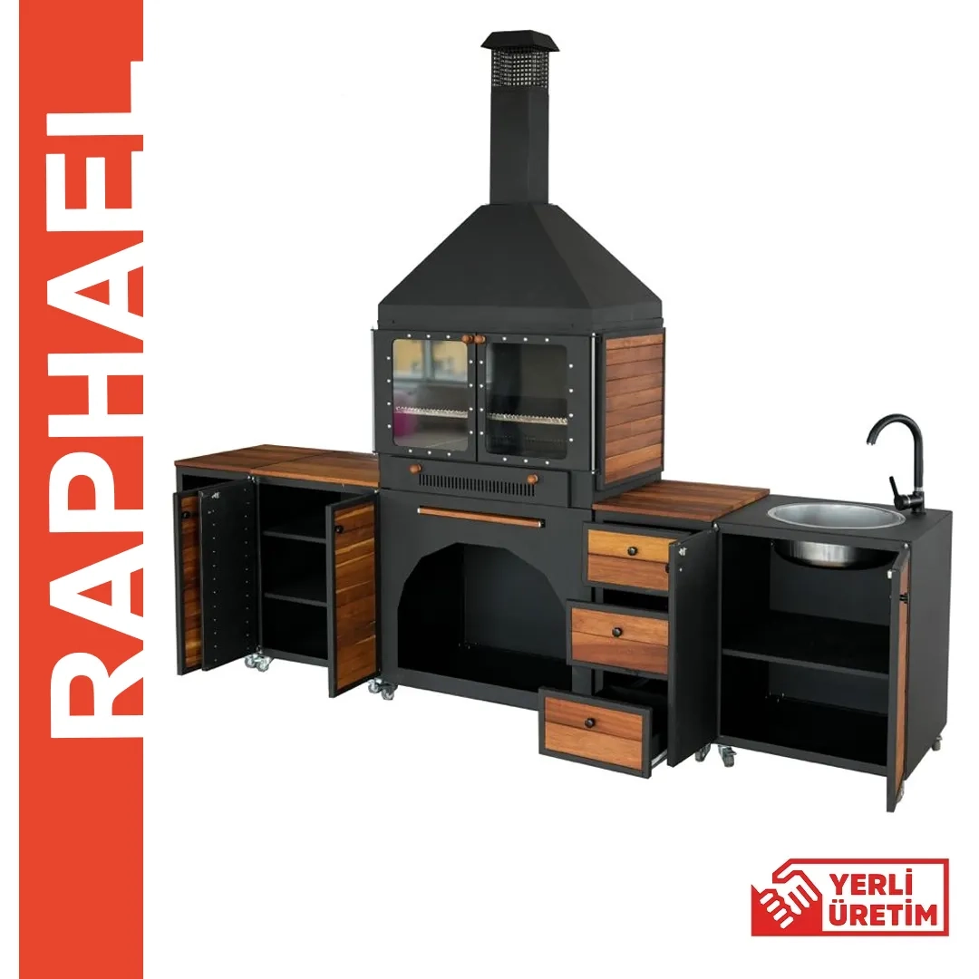 RAPHAEL DEKORATİF İZOLASYONLU KAPAKLI TEZGAHLI BARBEKÜ